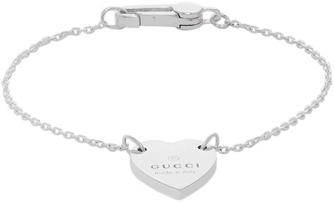 gucci trademark heart silver bracelet.